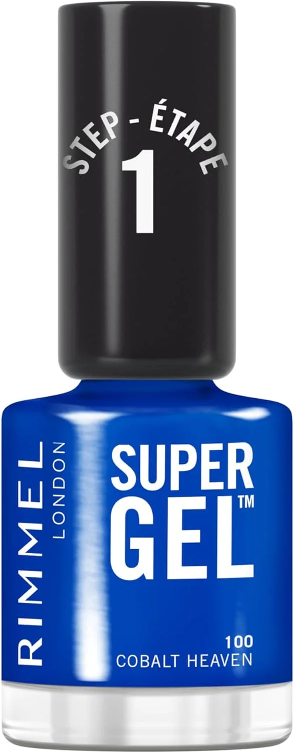 لاک ژل سوپر ریمل شماره 100 آبی آسمانی، ماندگاری طولانی، پوشش مات، استفاده آسان، اثر ژلی، مقاوم در برابر لب پر شدن، فرمول شفاف، 12 میلی لیتر