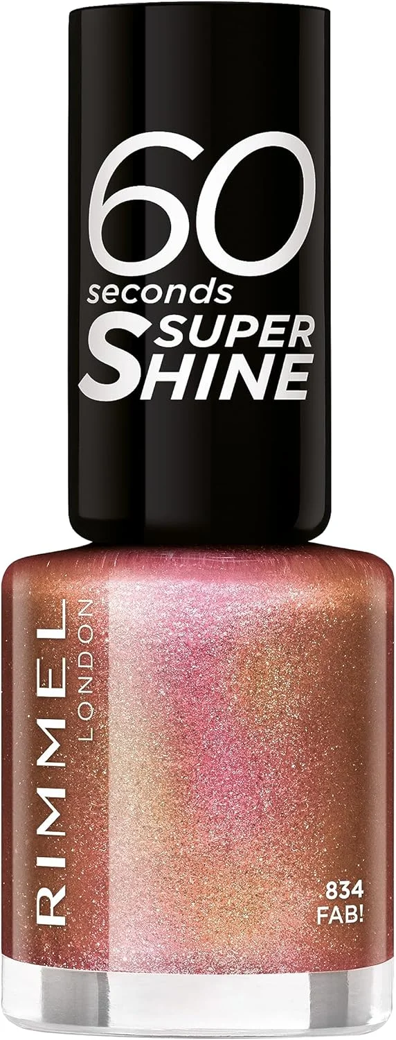 لاک ناخن اکلیلی 60 ثانیه ای ریمل، 834 Fab، 8 میلی لیتر