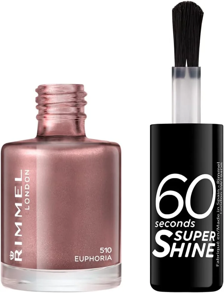 لاک ناخن سوپر شاین 60 ثانیه ای ریمل لاندن، شماره 510 Euphoria، 8 میلی لیتر (بسته 2 عددی)