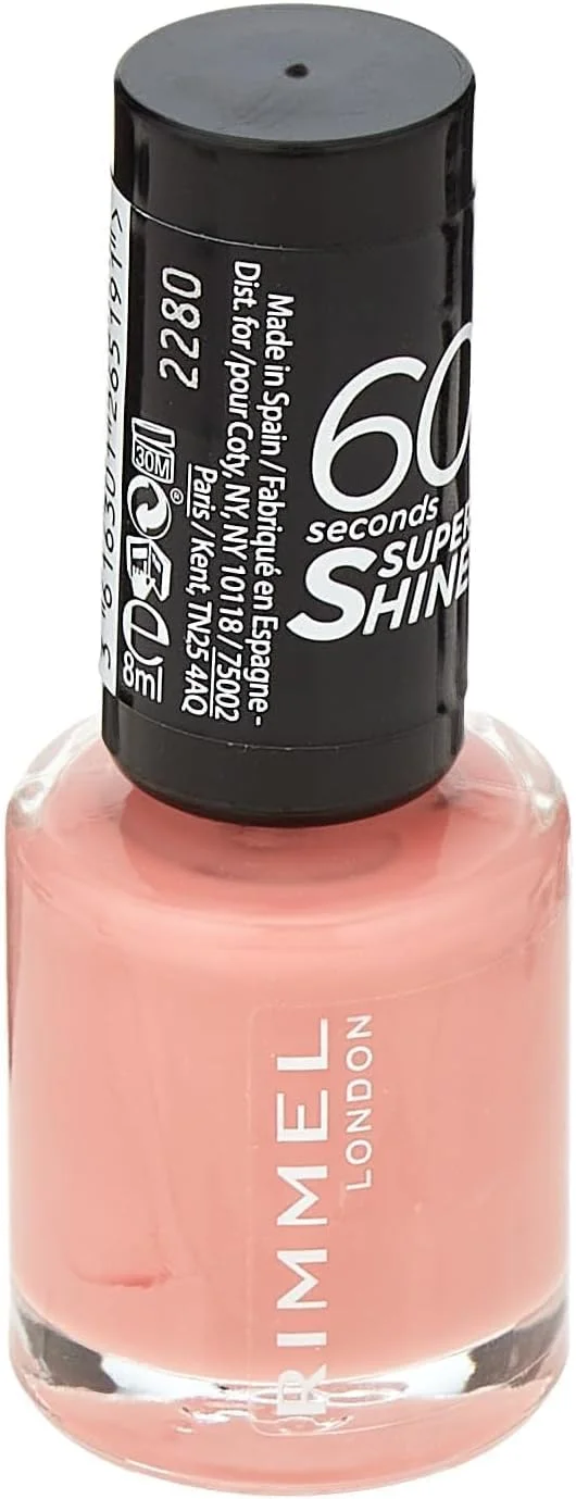 لاک ناخن سوپر شاین 60 ثانیه کالر یور وی ریمل لاندن - خشک شدن سریع - مقاوم در برابر لب پر شدن و محو شدن، ماندگاری تا 10 روز - استفاده دقیق در یک حرکت - 235 پریپی این پینک، 8 میلی لیتر (بسته 2 عددی)
