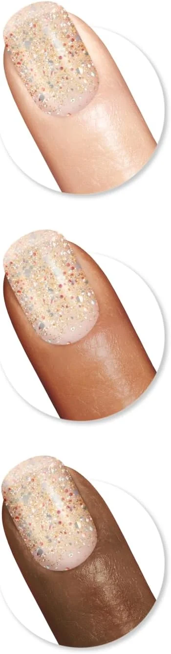 برچسب ناخن سالن افکتس سالی هانسن، طرح درخشان، بدون نیاز به نور UV، بدون نیاز به خشک شدن، ماندگاری طولانی، بدون آسیب رساندن، بدون لب پر شدن