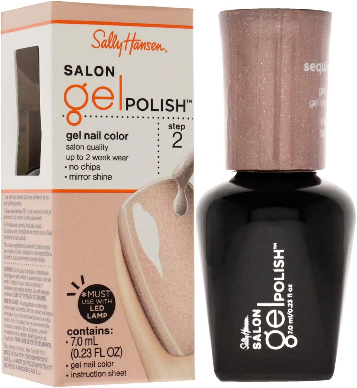 لاک ژل سالنی حرفه ای سالی هانسن، طرح پولکی استیلتو، 7.4 میلی لیتر