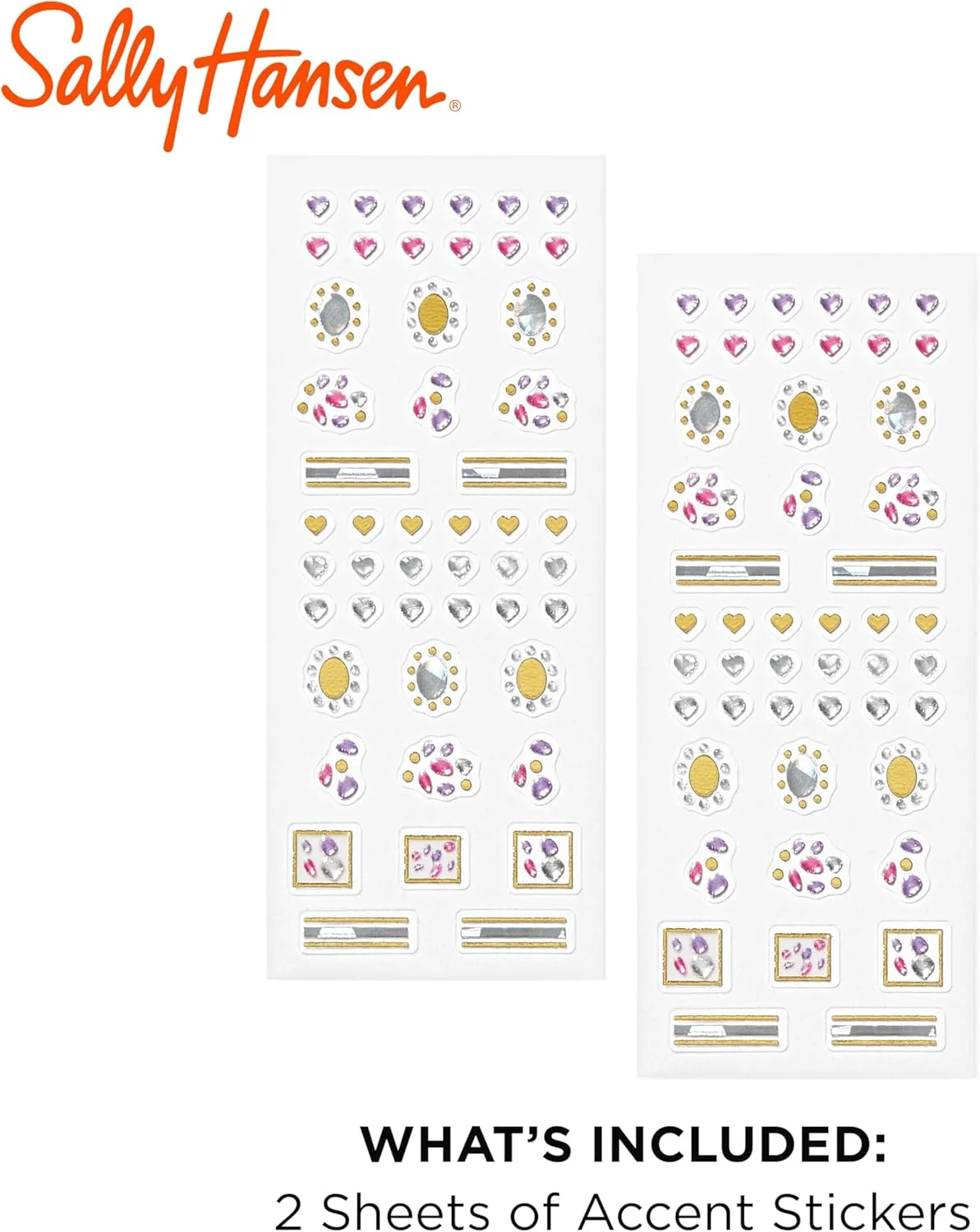 برچسب های طراحی ناخن سالن افکتز سالی هانسن، مدل پرنسس کات، استفاده آسان، بدون نیاز به تعهد، قابل استفاده روی لاک ناخن یا ناخن های بدون لاک، قابلیت ترکیب و هماهنگی