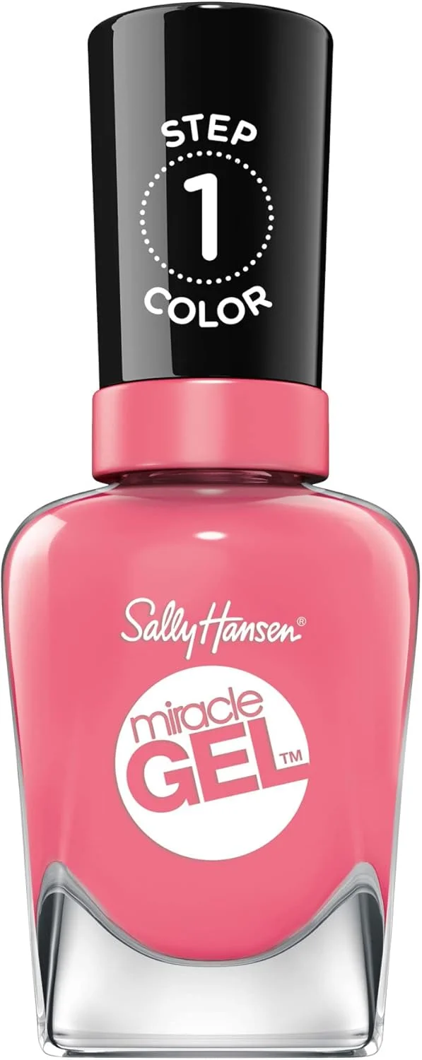 لاک ناخن ژلی سالی هانسن Miracle Gel™، Rain-Glow، ماندگاری طولانی، فرمولاسیون ژل مانند، بدون نیاز به لامپ UV، لاک ناخن صورتی