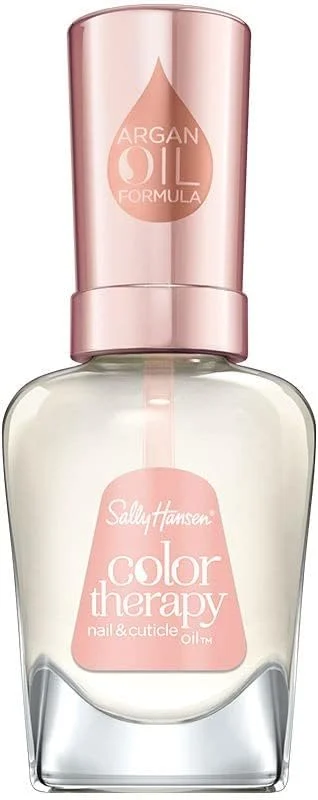 روغن ناخن Sally Hansen Color Therapy، مراقبت از پوست اطراف ناخن با روغن آرگان، ترمیم و تقویت کننده ناخن ها و پوست، شفاف، 1 عدد 14 میلی لیتر