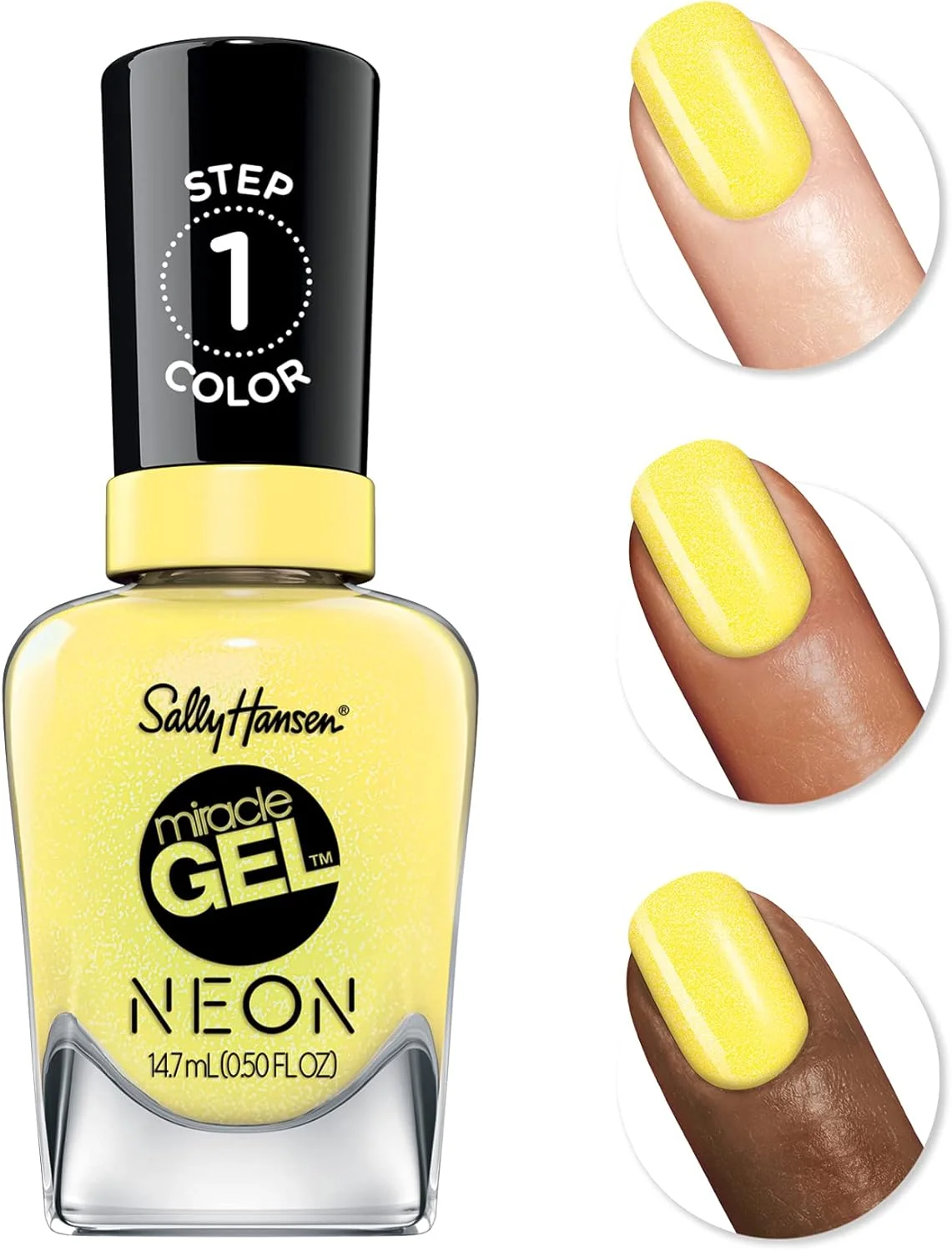 لاک ناخن سالی هانسن - میراکل ژل™ - رنگ ناخن، سیستم ژل 2 مرحله ای، بدون نیاز به نور UV، ماندگاری تا 8 روز، Sun-shine on - 874