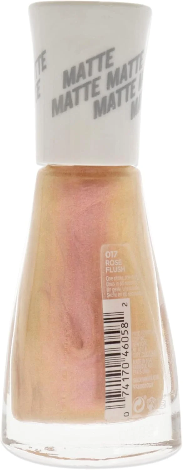 لاک ناخن متالیک مات سالی هانسن Insta Dri، رژگونه رز، 9.2 میلی لیتر (تک بسته)