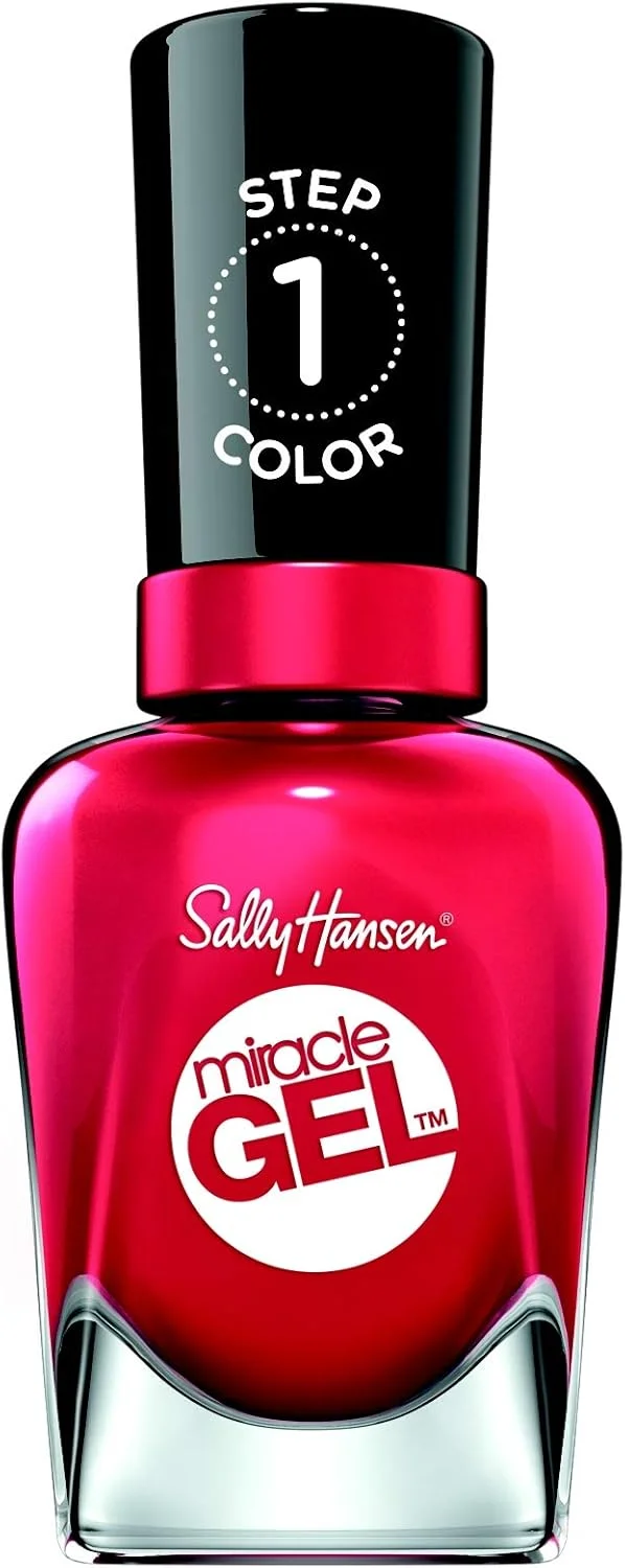 لاک ژل ناخن Sally Hansen Miracle Gel، رنگ قرمز آتشین 444 (بسته بندی ممکن است متفاوت باشد)