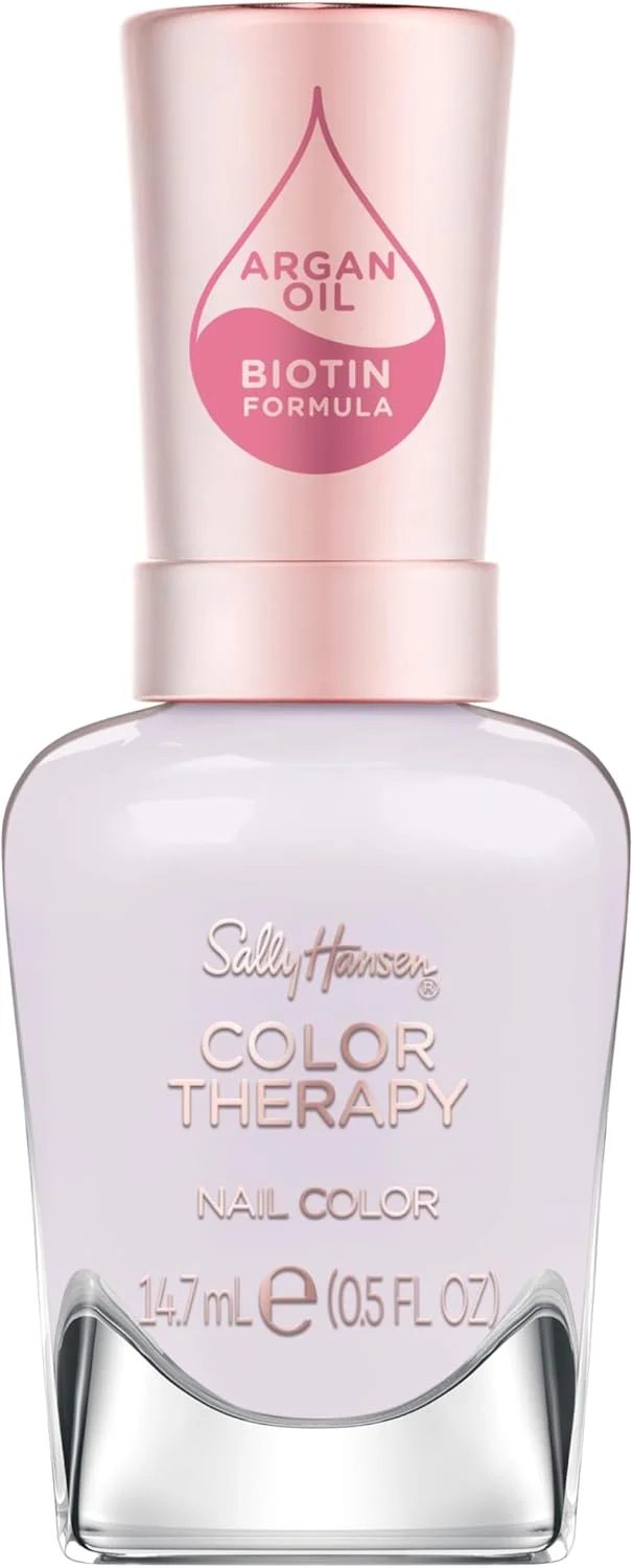 لاک ناخن Sally Hansen Color Therapy | بیوتین، روغن آرگان، ماندگاری طولانی، ناخن های سالم، تقویت کننده ناخن، شفاف | 541 Give Me a Tint | رنگ ناخن بنفش ملایم