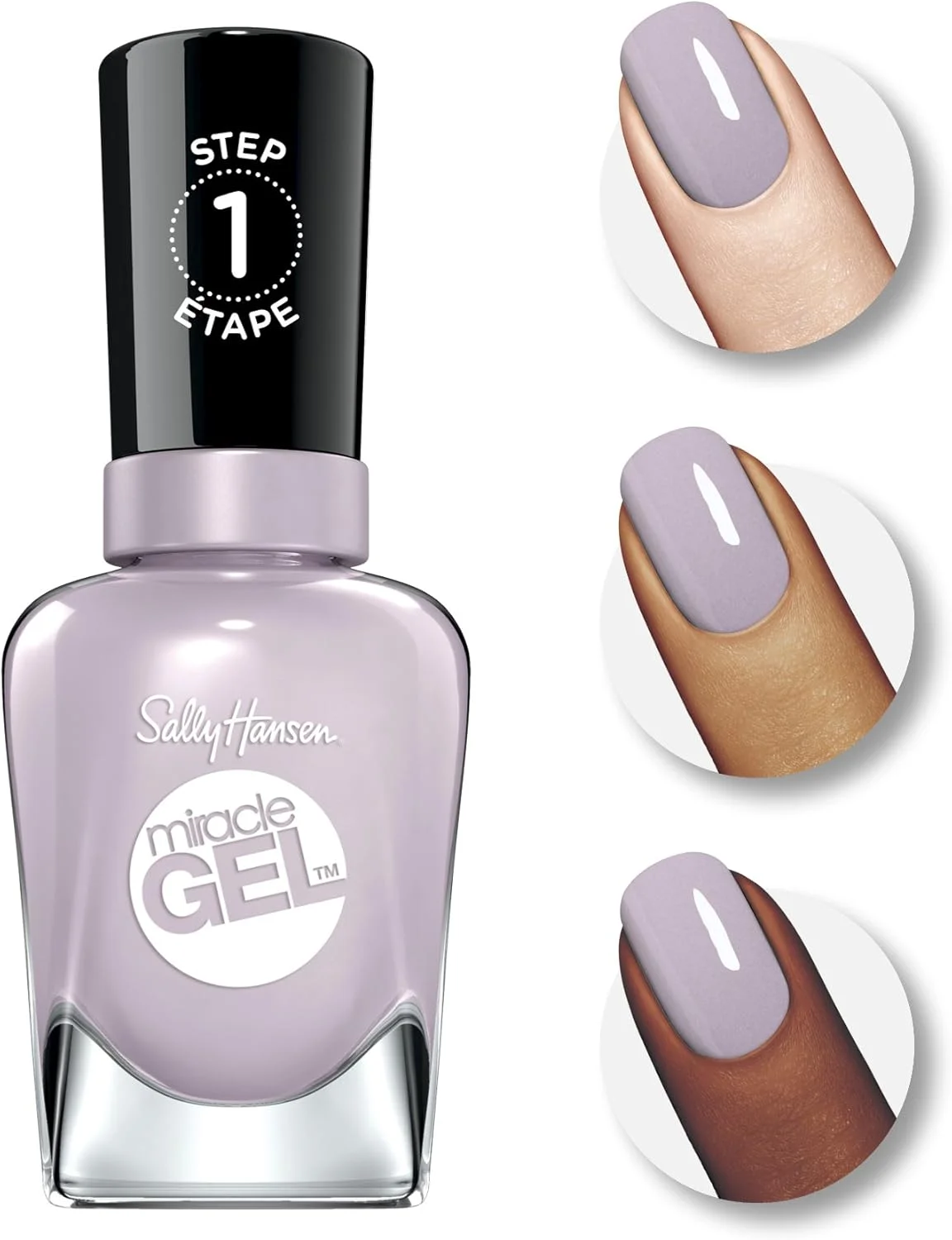 لاک ژل ناخن سالی هانسن میراکل ژل، 230 رنگ گچی یاسی، طیف های بنفش - 14.7 میلی لیتر