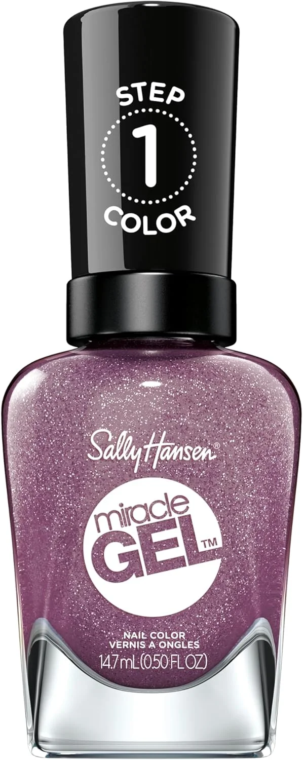 لاک ناخن ژلی سالی هانسن میراکل ژل، رنگ مترو نیمه شب، ماندگاری طولانی، فرمولاسیون ژل مانند، بدون نیاز به لامپ UV، لاک بنفش