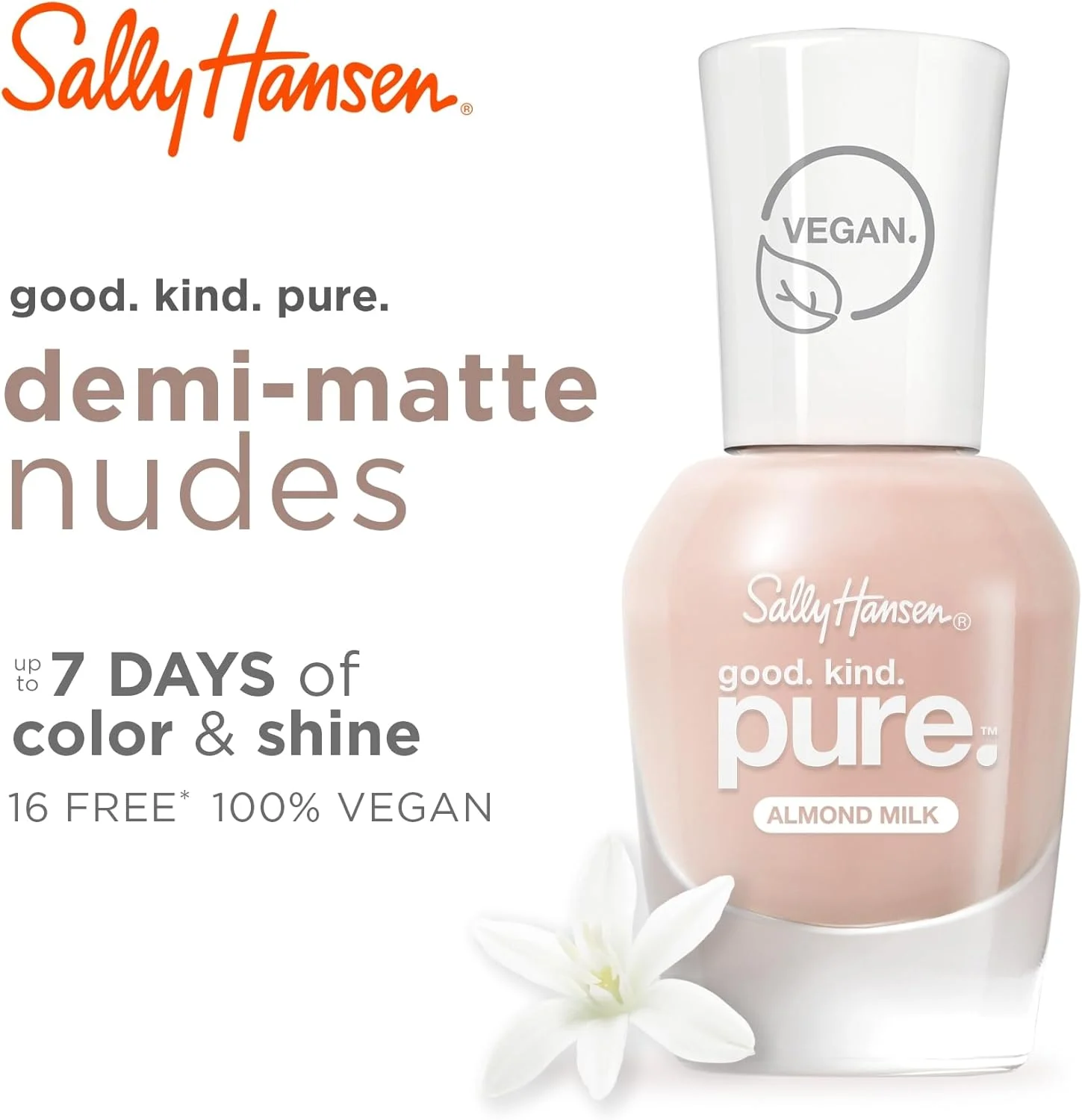 لاک ناخن مات Sally Hansen Good.Kind.Pure شماره 30 رنگ کره بادام هندی، 9.7 میلی لیتر (تک بسته)