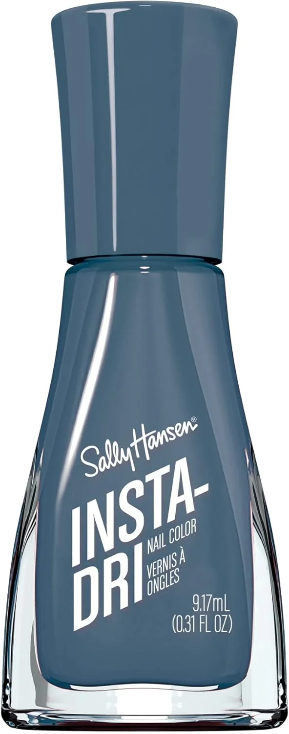 لاک ناخن سریع خشک شو Sally Hansen Insta-Dri، رنگ Time to Indi-go، ماندگاری طولانی، پوشش کامل، آبی براق