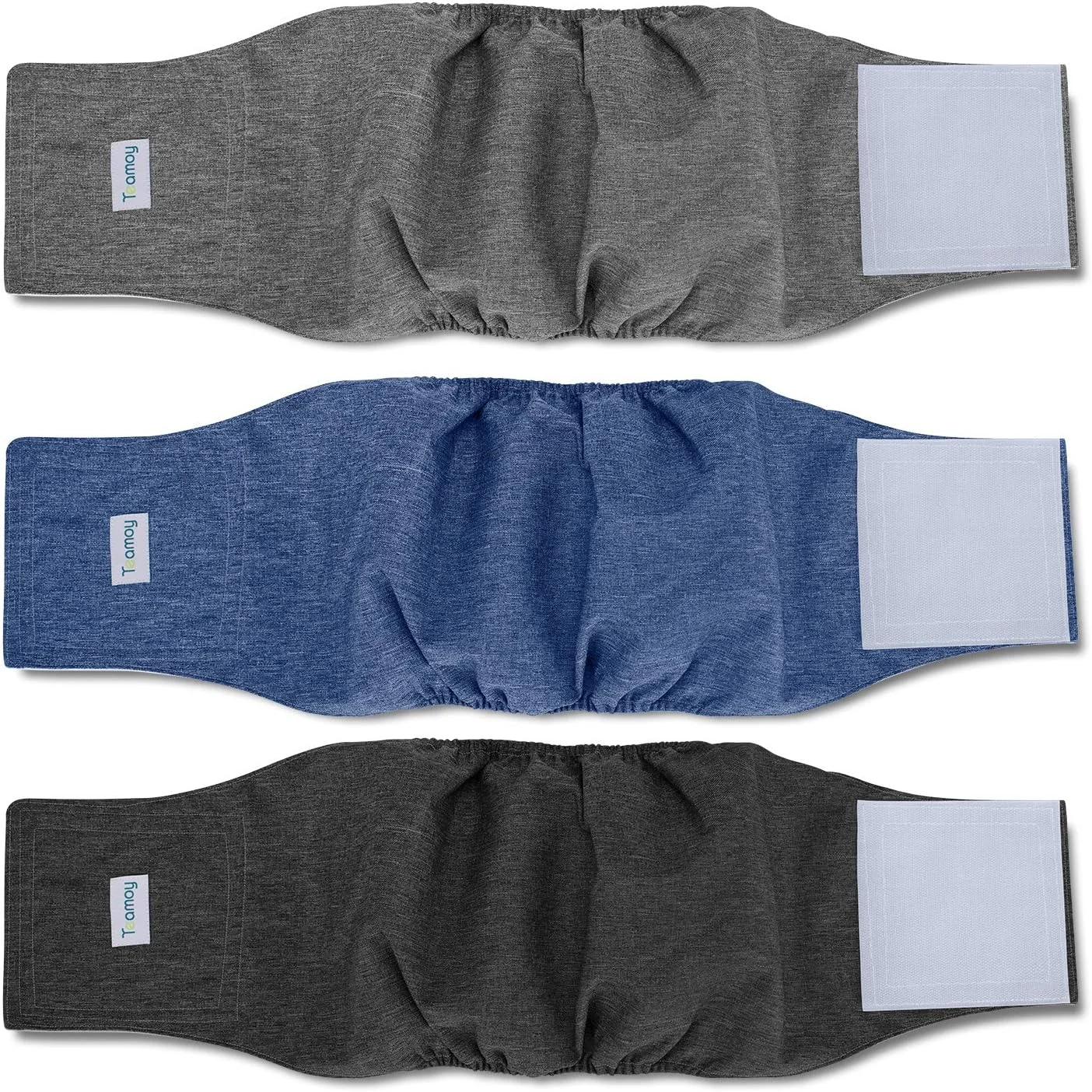 تیموی 3 عدد پوشک سگ نر قابل استفاده مجدد، شکم بند توله سگ قابل شستشو (L2، دور کمر 50 تا 60 سانتی متر، مشکی+ خاکستری+ آبی) تیموی 3 عدد پوشک سگ نر قابل استفاده مجدد، شکم بند توله سگ قابل شستشو (L2، دور کمر 50 تا 60 سانتی متر، مشکی+ خاکستری+ آبی)