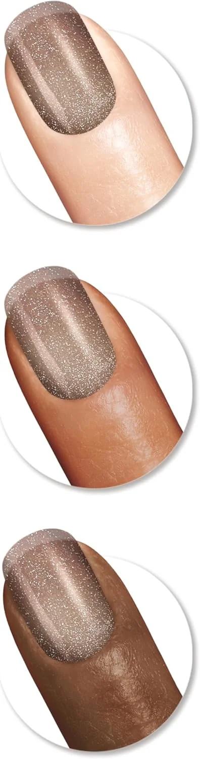 لاک ناخن قهوه ای متالیک سالی هانسن Insta-Dri® Holo-Glow، درخشش فوری، خشک شدن سریع، ماندگاری طولانی، درخشش بدون رگه