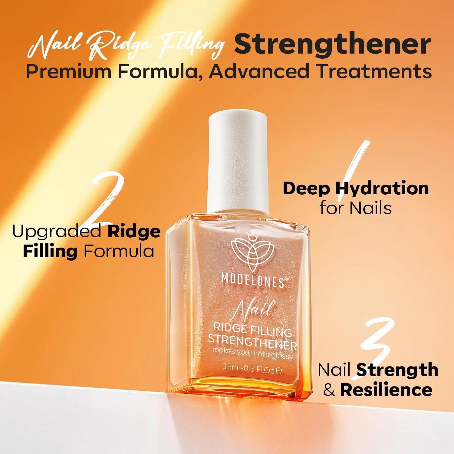 تقویت کننده ناخن مدلونز، لاک پایه 8 در 1، ترمیم کننده و درمان رشد ناخن برای ناخن های نازک و آسیب دیده، شامپاین درخشان، 15 میلی لیتر تقویت کننده ناخن مدلونز، لاک پایه 8 در 1، ترمیم کننده و درمان رشد ناخن برای ناخن های نازک و آسیب دیده، شامپاین درخشان، 15 میلی لیتر