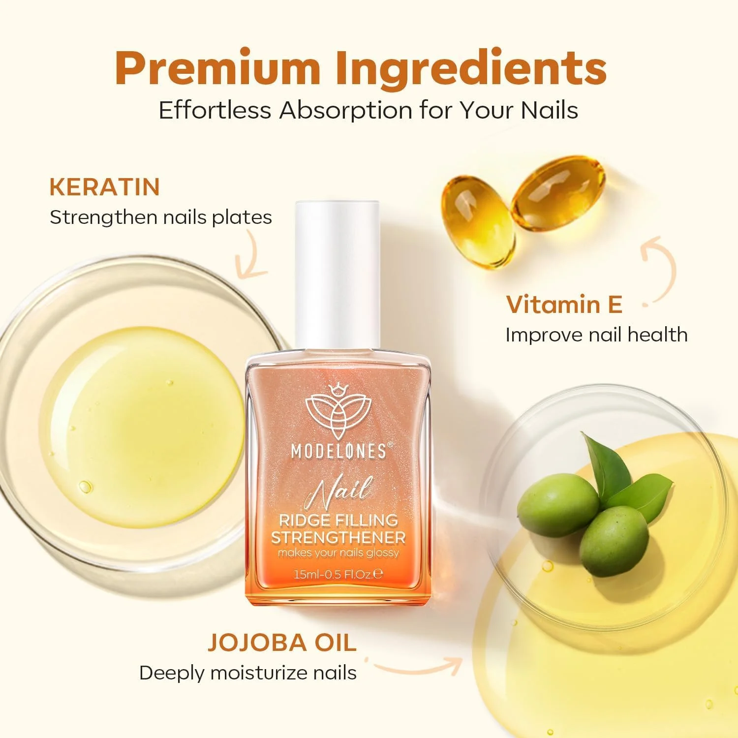 تقویت کننده ناخن مدلونز، لاک پایه 8 در 1، ترمیم کننده و درمان رشد ناخن برای ناخن های نازک و آسیب دیده، شامپاین درخشان، 15 میلی لیتر تقویت کننده ناخن مدلونز، لاک پایه 8 در 1، ترمیم کننده و درمان رشد ناخن برای ناخن های نازک و آسیب دیده، شامپاین درخشان، 15 میلی لیتر