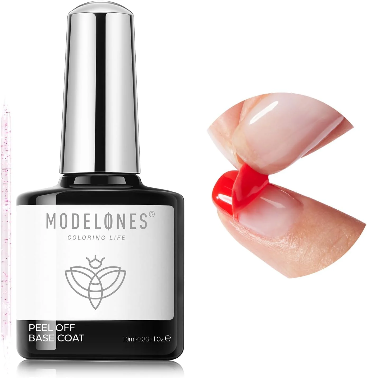 مدلونز، لایه پایه ژل جداشدنی بدون نیاز به دستگاه یو وی، لایه پایه سریع خشک شونده و قابل جدا شدن برای لاک ژل، فونداسیون ژل برای تمرین مبتدیان، محافظت از ناخن بدون آسیب رساندن به ناخن های نازک و ضعیف