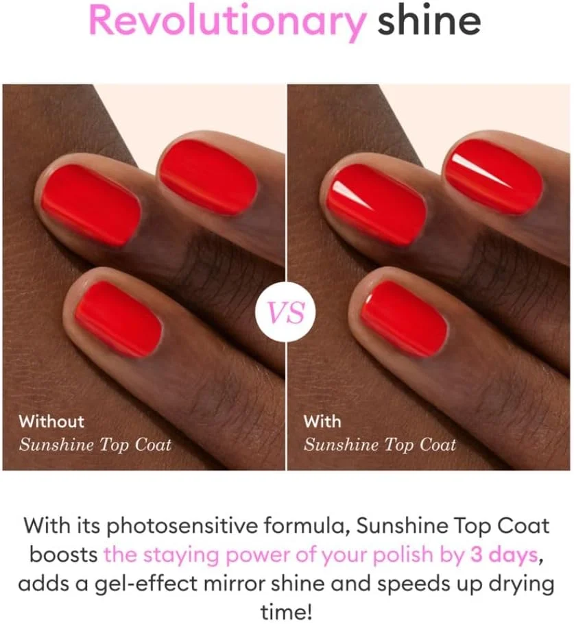 Manucurist - تاپ کت لاک ناخن Green Sunshine - تاپ کت وگان - 12-Free - مواد تشکیل دهنده گیاهی (69%) - ساخت فرانسه - 15 میلی لیتر