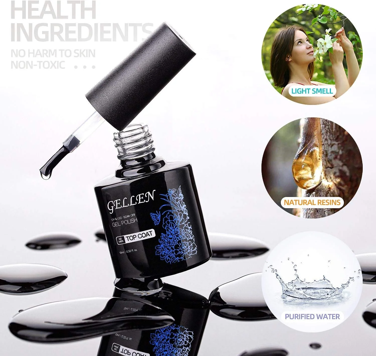 مجموعه لاک ژل UV/LED Gellen شامل تاپ کت و بیس کت - 10 میلی لیتر