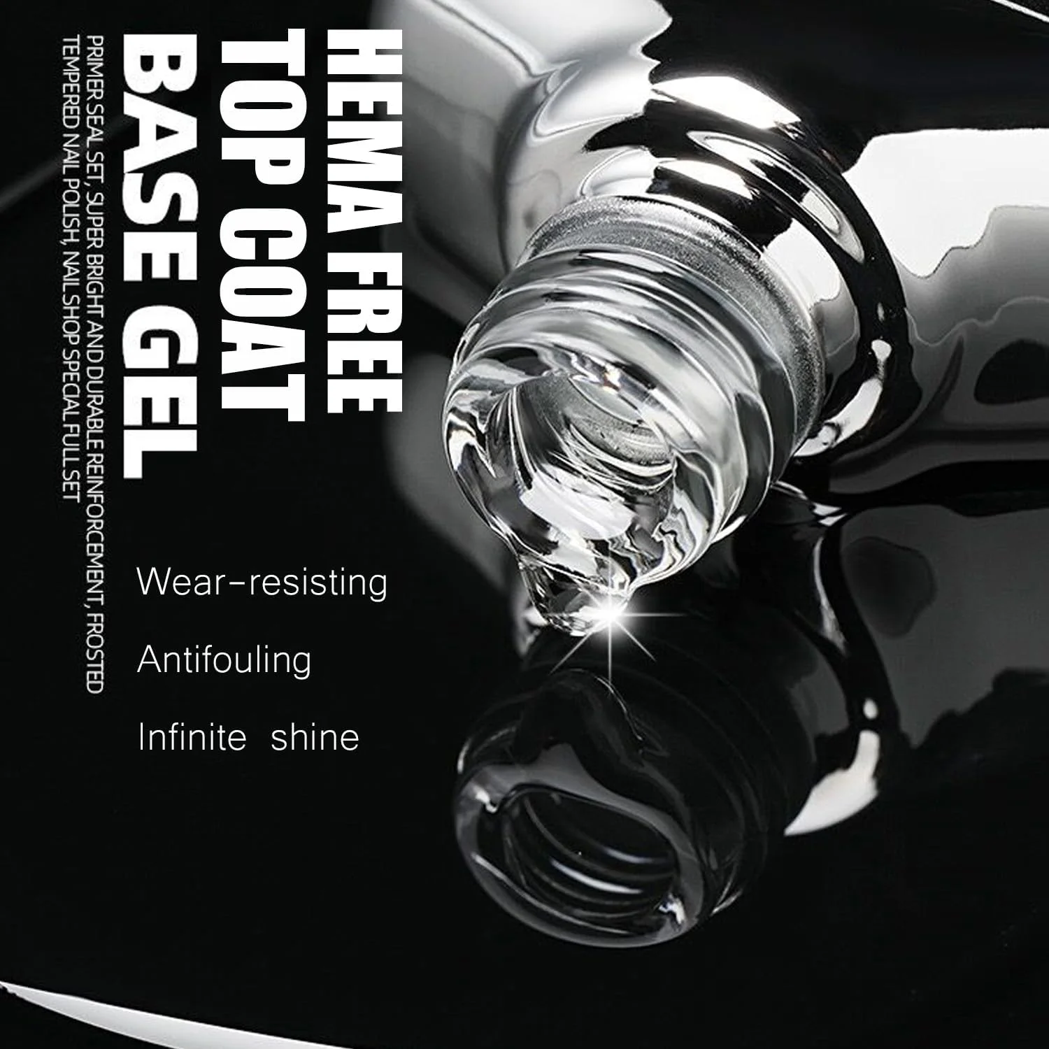 ویشین، ست دو عددی لاک ژل بیس کت و تاپ کت 15 میلی لیتری، بدون نیاز به پاک کردن، براق و بادوام، مقاوم در برابر ساییدگی، قابل برداشتن با خیساندن، مناسب برای استفاده در منزل و سالن های آرایشی