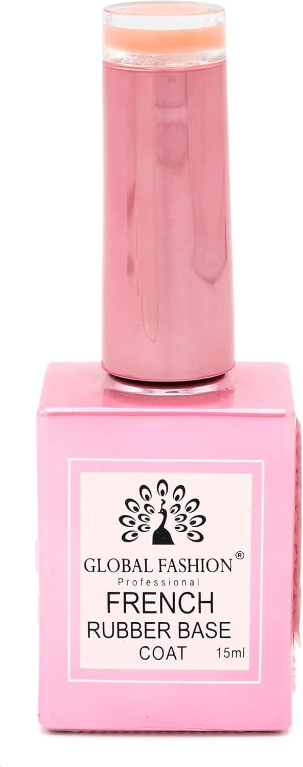 ژل بیس کت رابر حرفه ای گلوبال فشن مدل French Rubber Base Coat حجم 15 میلی لیتر: ماندگاری طولانی، بادوام و مقاوم در برابر لب پر شدن مناسب برای مانیکور و پدیکور | (09)