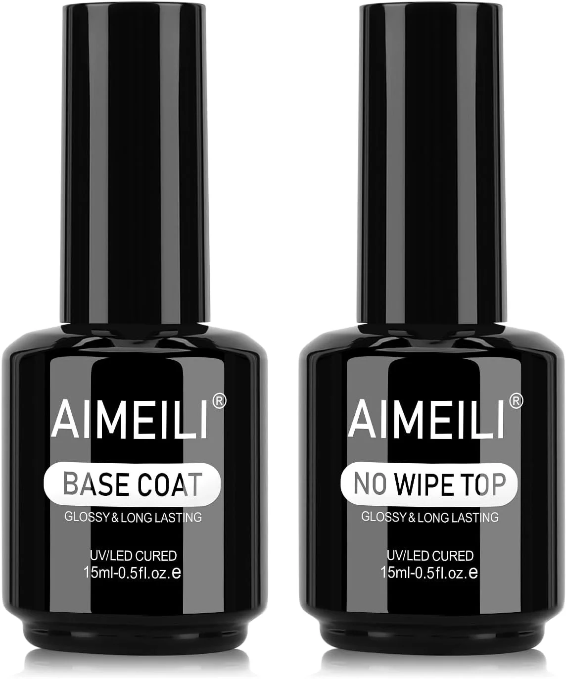 لاک ژل ناخن بادوام AIMEILI، بدون Hema، یو وی LED، بدون تست حیوانی، وگان، با روکش براق، ست تاپ کت و بیس کت بدون نیاز به تمیز کردن - 2 عدد 15 میلی لیتری لاک ژل ناخن بادوام AIMEILI، بدون Hema، یو وی LED، بدون تست حیوانی، وگان، با روکش براق، ست تاپ کت و بیس کت بدون نیاز به تمیز کردن - 2 عدد 15 میلی لیتری