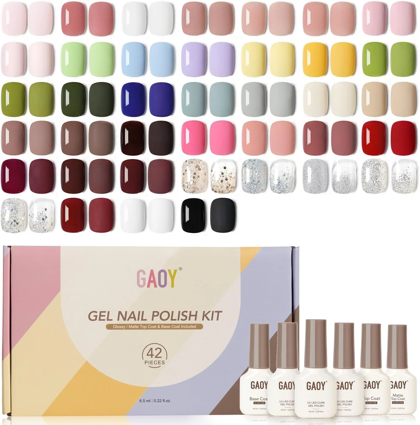 مجموعه لاک ژل 42 عددی GAOY، رنگ های قهوه ای اکلیلی، قرمز بورگاندی، مناسب تمام فصول، به همراه تاپ کت براق و مات و بیس کت برای استفاده در سالن و مانیکور خانگی مجموعه لاک ژل 42 عددی GAOY، رنگ های قهوه ای اکلیلی، قرمز بورگاندی، مناسب تمام فصول، به همراه تاپ کت براق و مات و بیس کت برای استفاده در سالن و مانیکور خانگی