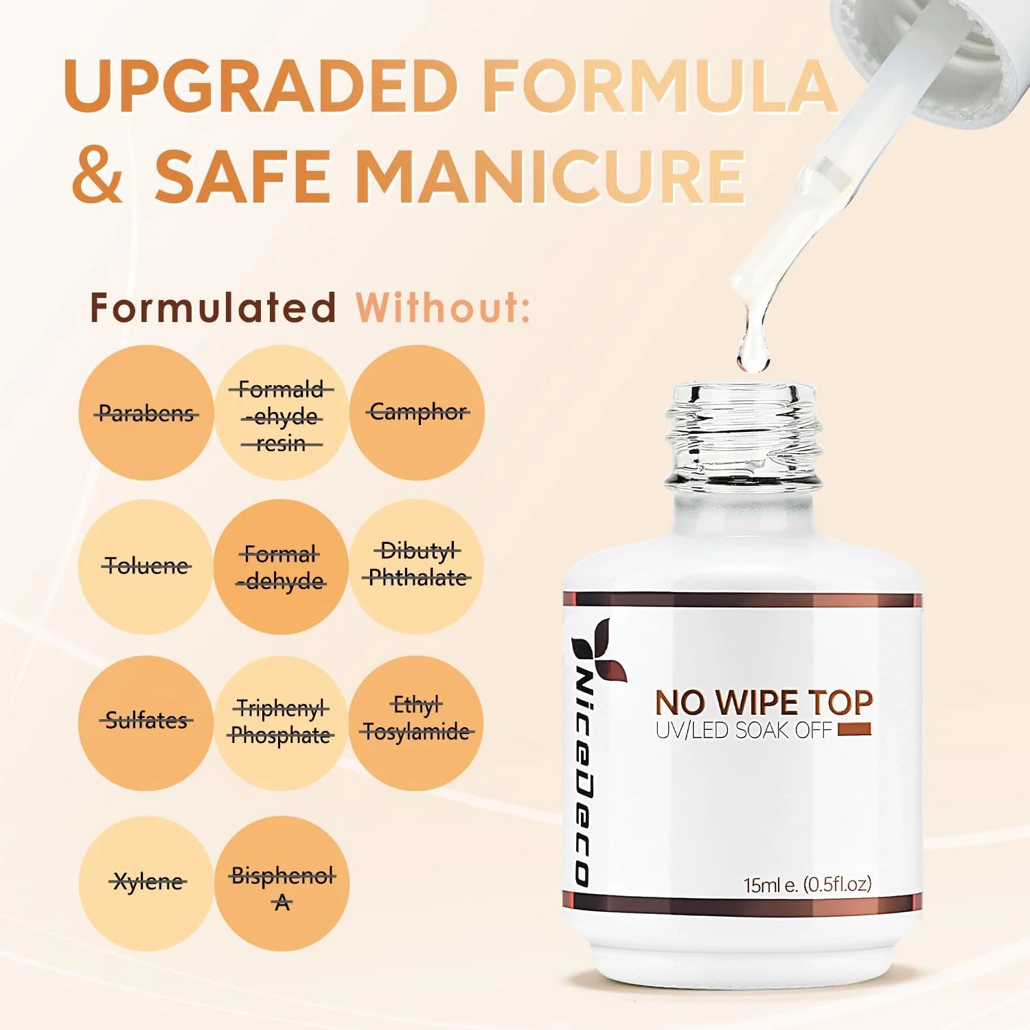 تاپ کت ناخن ژلی Nicedeco، 15 میلی لیتر، بدون تست حیوانی، وگان، بدون نیاز به تمیز کردن، لاک ژل UV LED، طراحی ناخن، مانیکور تاپ کت ناخن ژلی Nicedeco، 15 میلی لیتر، بدون تست حیوانی، وگان، بدون نیاز به تمیز کردن، لاک ژل UV LED، طراحی ناخن، مانیکور