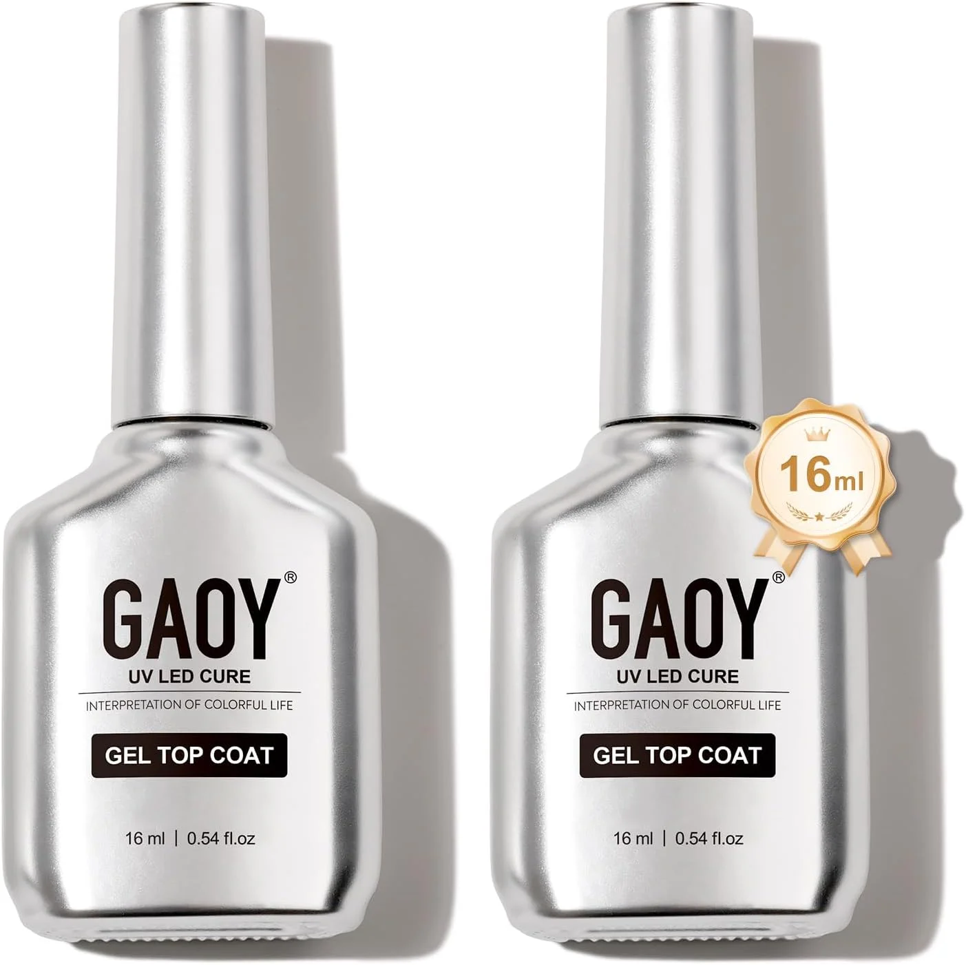 لاک ژل تاپ کت بدون اثر GAOY، دو عدد 16 میلی لیتر، تاپ کت ژل شفاف شیشه ای، پوشش براق برای خشک شدن لاک ناخن ژلی با نور UV لاک ژل تاپ کت بدون اثر GAOY، دو عدد 16 میلی لیتر، تاپ کت ژل شفاف شیشه ای، پوشش براق برای خشک شدن لاک ناخن ژلی با نور UV