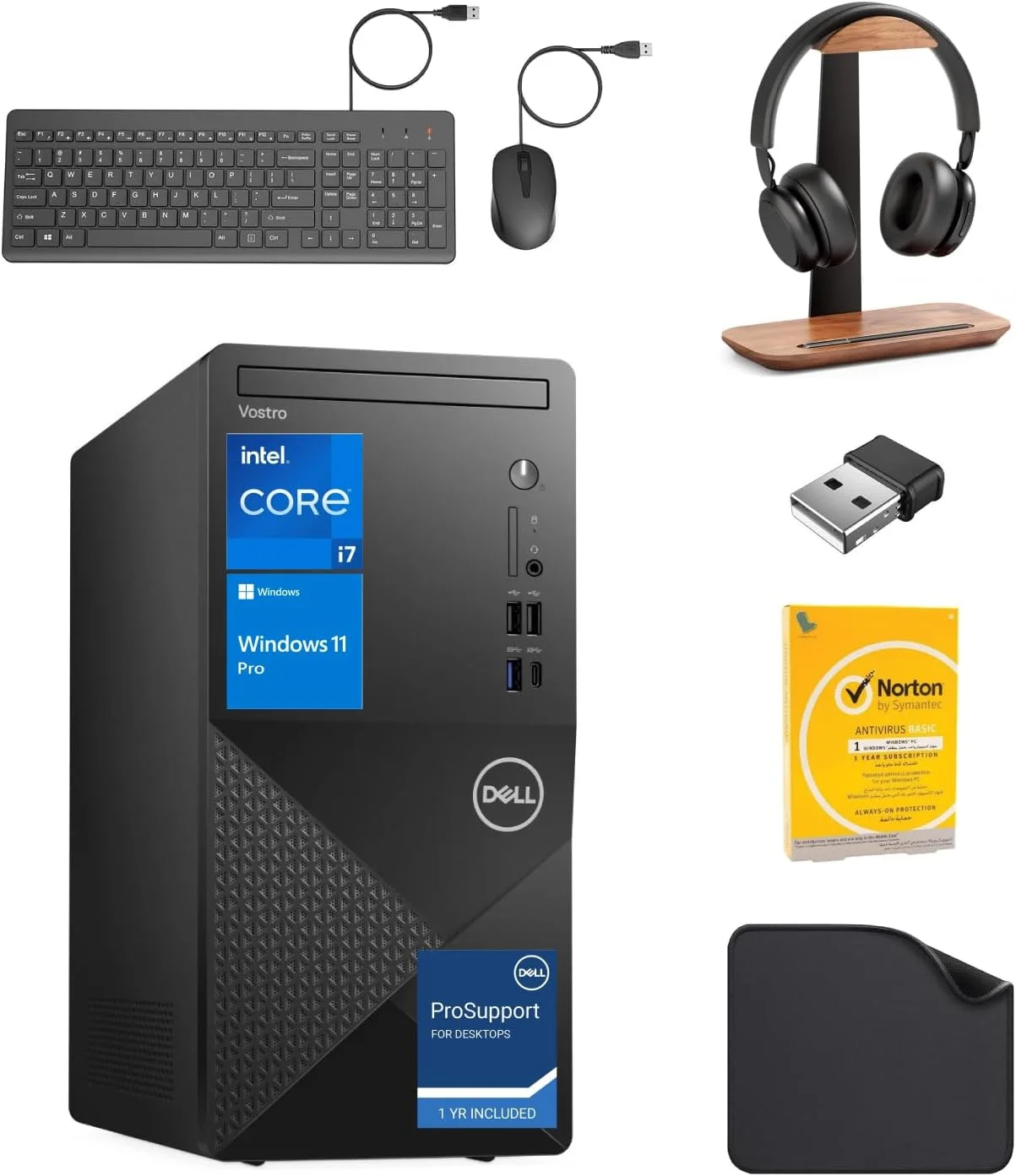 کامپیوتر رومیزی ایستگاه کاری دل 3030، نسل چهاردهم پردازنده اینتل i7-14700، رم 64 گیگابایت، حافظه اس اس دی 1 ترابایت، ویندوز 11 پرو (شامل پایه هدست موج اول + یو اس بی وای فای + ماوس سیمی + کیبورد + ماوس پد + آنتی ویروس)(ارتقا یافته)