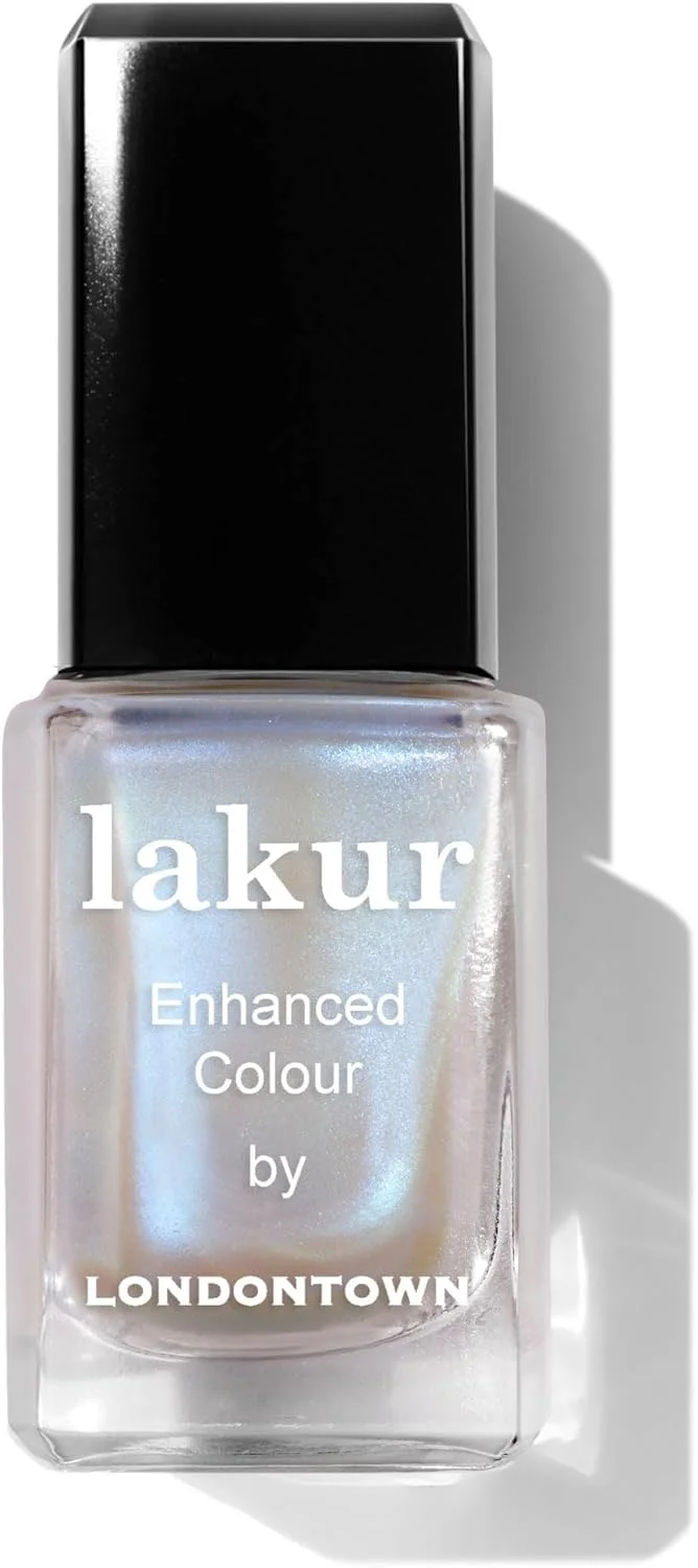 لاک ناخن و تاپر LONDONTOWN Lakur - روکش کروم - رنگ تقویت شده، ماندگاری طولانی، درخشش بدون ژل، تاپر کروم ستاره ای، 12 میل