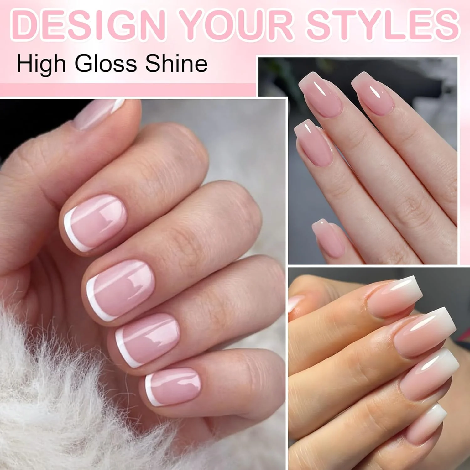 ست لاک ناخن فرنچ - لاک ناخن فرنچ با خشک شدن سریع به همراه تاپ کت، مهر ناخن و قلم موی نازک طراحی ناخن، لاک ناخن صورتی ژله ای و سفید برای طراحی ناخن DIY، بدون نیاز به لامپ UV (صورتی، 8x) ست لاک ناخن فرنچ - لاک ناخن فرنچ با خشک شدن سریع به همراه تاپ کت، مهر ناخن و قلم موی نازک طراحی ناخن، لاک ناخن صورتی ژله ای و سفید برای طراحی ناخن DIY، بدون نیاز به لامپ UV (صورتی، 8x)