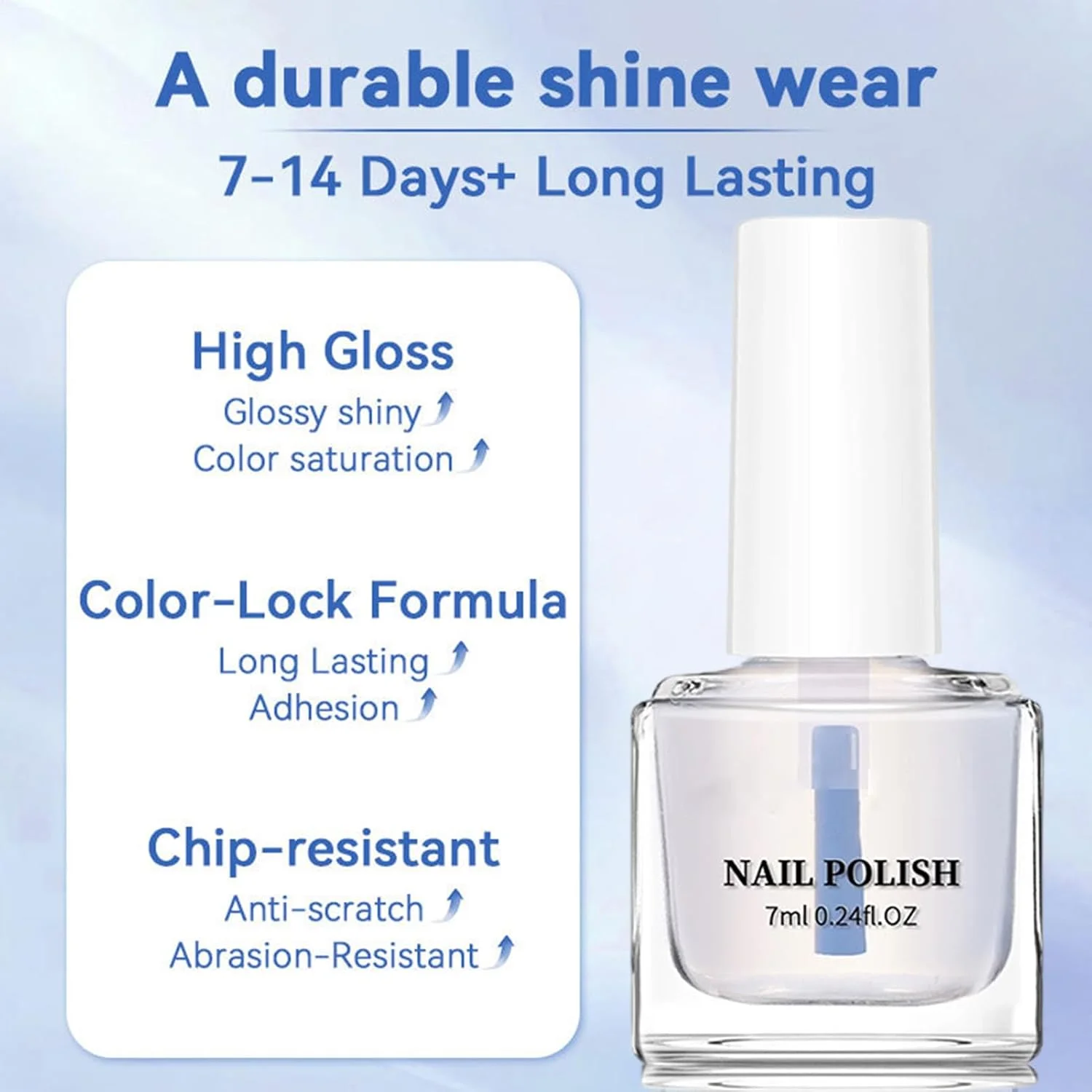 لاک ژل حرفه ای | محافظت کننده و ماندگار 7 میلی لیتری | لاک تاپ کت، مناسب برای زیبایی شخصی، روتین روزانه مانیکور در منزل و مد