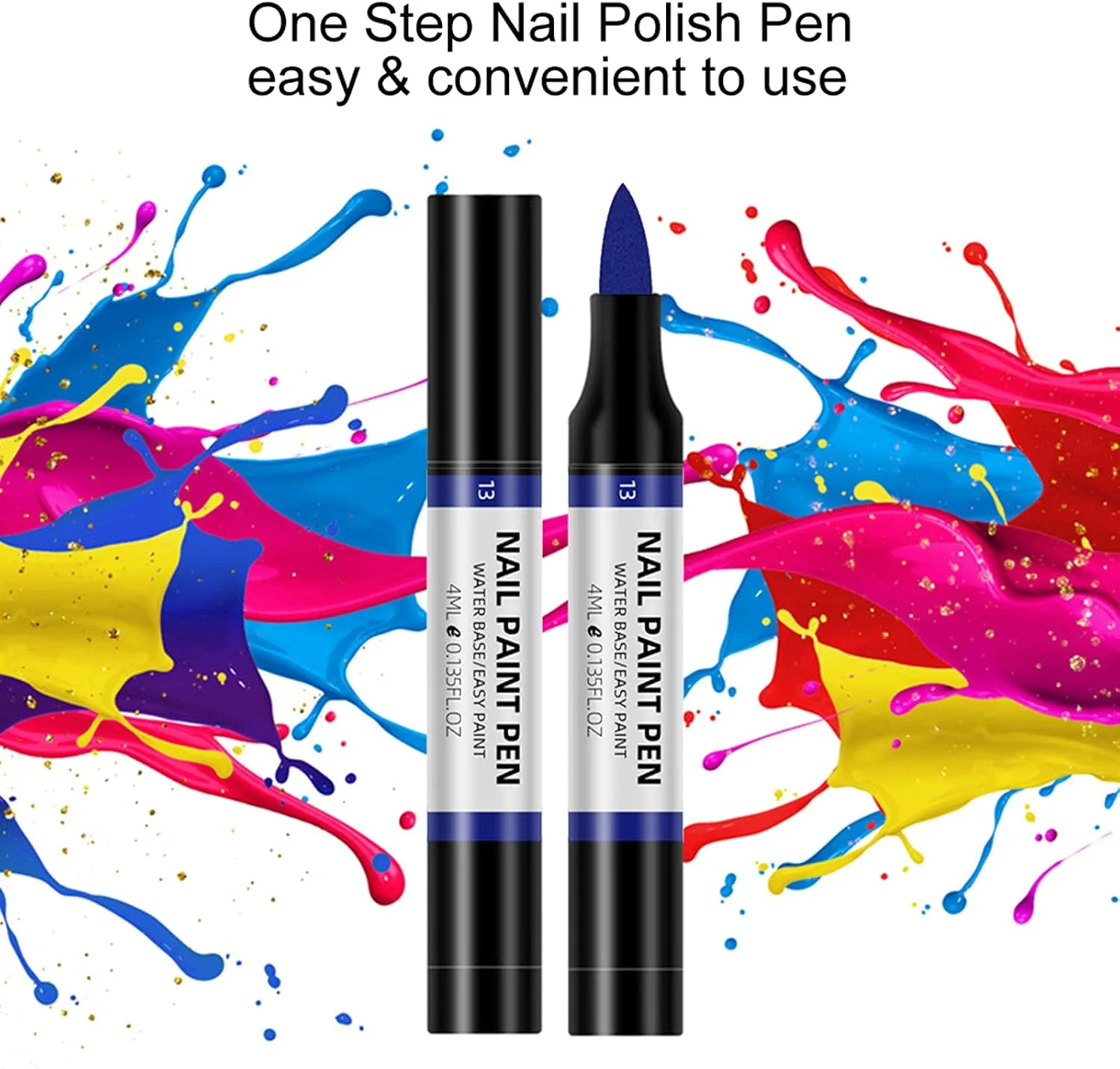 قلم لاک ناخن یک مرحله ای بدون نیاز به بیس و تاپ کت، قلم لاک ناخن خشک شونده سریع، ابزار طراحی ناخن برای زیبایی ناخن زنان و دختران (15)