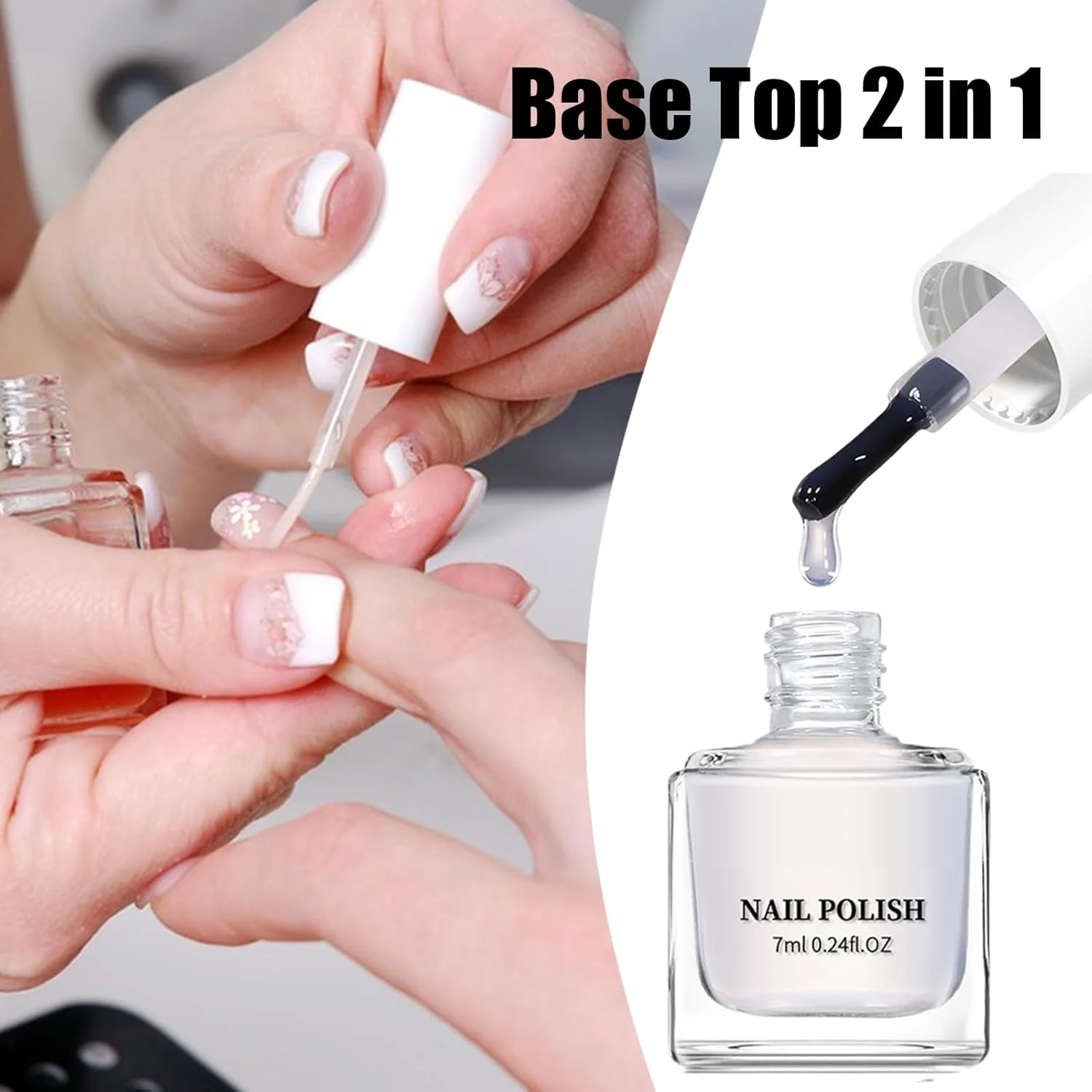 لاک ژل حرفه ای ناخن، ماندگاری طولانی و محافظت کننده 7 میلی لیتر، لاک ناخن رویه، برای زیبایی شخصی، سبک زندگی، مانیکور روزانه، روتین خانگی، مد