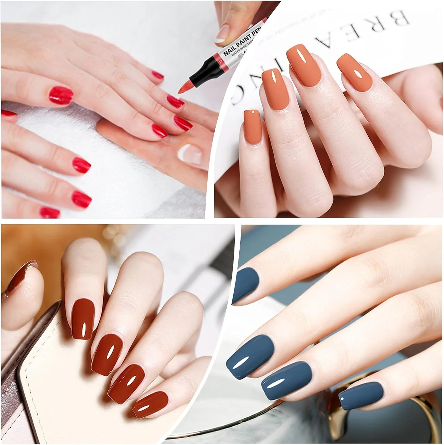 قلم لاک ناخن یک مرحله ای بدون نیاز به بیس و تاپ کت، قلم لاک ناخن خشک شونده سریع، ابزار طراحی ناخن برای زیبایی ناخن زنان و دختران (15)