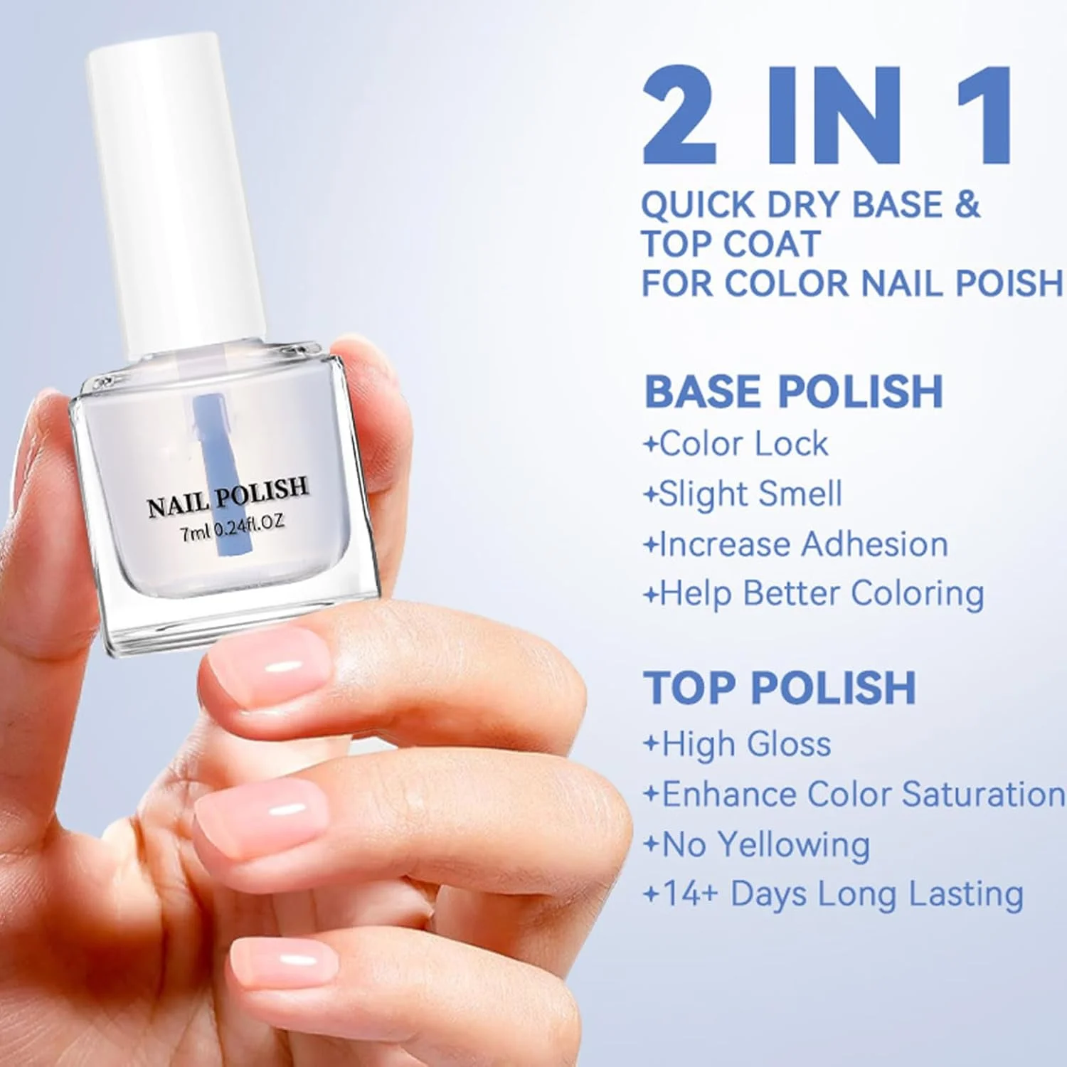 لاک ناخن - محافظ طولانی مدت 7 میلی لیتر - لاک ناخن رویه | برای زیبایی شخصی، سبک زندگی، مانیکور روزانه، روتین خانگی، مد