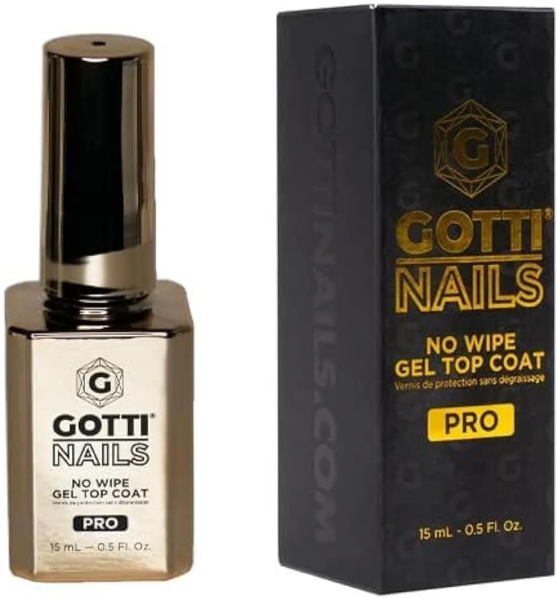 لاک ژل تاپ کت Gotti Nails - بدون نیاز به پاک کردن، ضد زردی، مقاوم در برابر لک، براق و درخشان - لاک ناخن شفاف برای استفاده با ژل UV و ژل LED