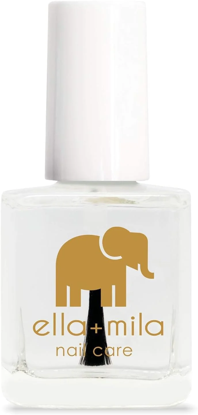 ella+mila - پوشش نهایی خشک‌شونده سریع | لاک ناخن شفاف | براق و درخشان | فرمول خشک‌شونده سریع و ضد پریدگی | دارای مهارکننده UV برای جلوگیری از زرد شدن