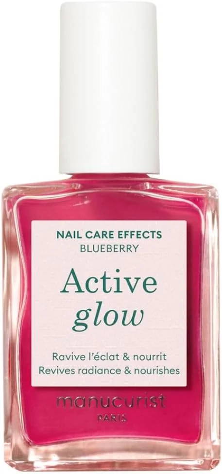 لاک و سرم ناخن همه کاره Manucurist Active Glow™ Blueberry Pink، وگان، ساخت فرانسه، درخشش فوق العاده، کانسیلر، 2 در 1، پایه گیاهی برای بانوان، هدیه
