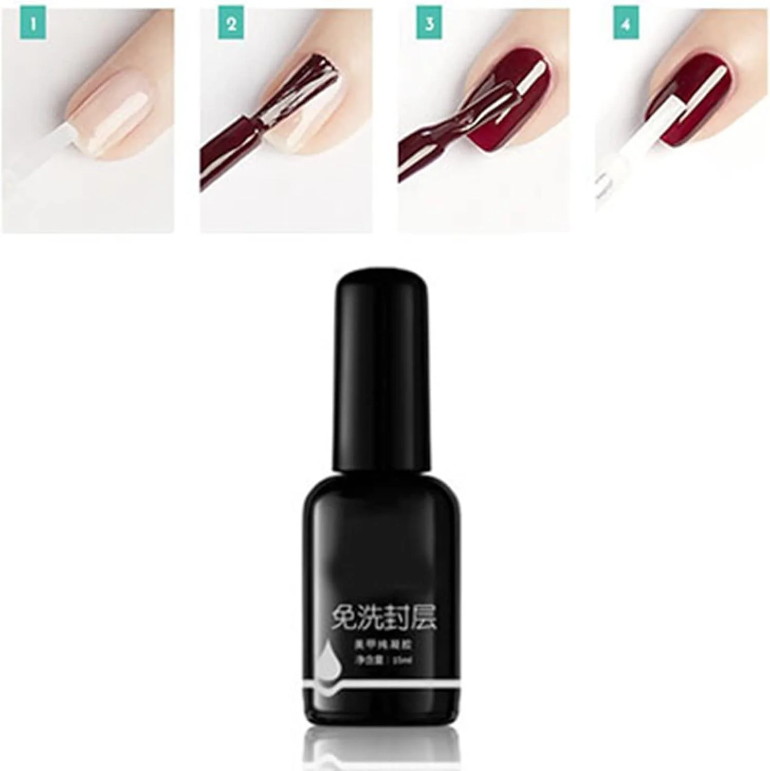 لاک تاپ کت ناخن، تاپ کت ژل براق با درخشش بالا، لاک جهانی قابل جابجایی برای محافظت از لاک ژل 15 میلی لیتر