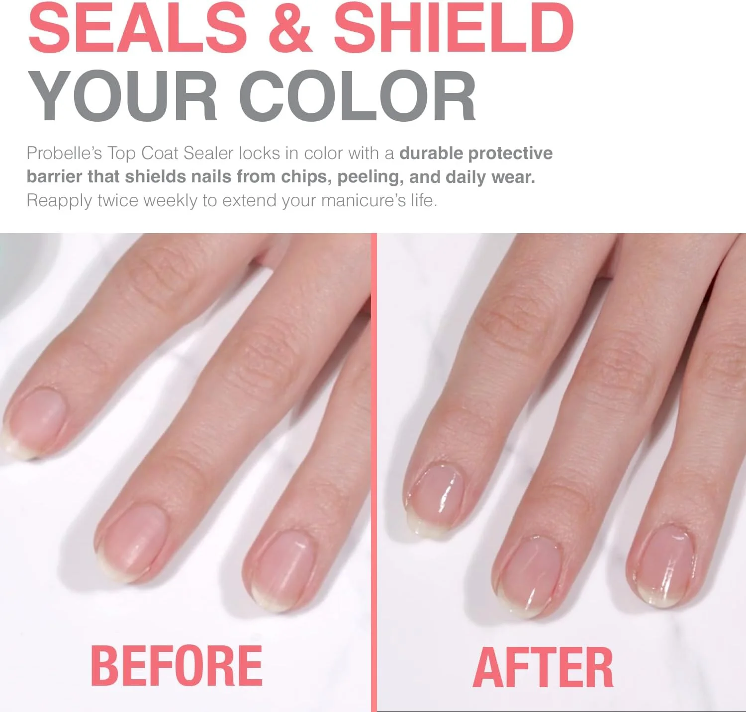 لایه محافظ لاک پروبل | ماندگاری طولانی با ظاهری خیس | 15 میلی لیتر | افزایش دهنده رنگ و درخشندگی ناخن