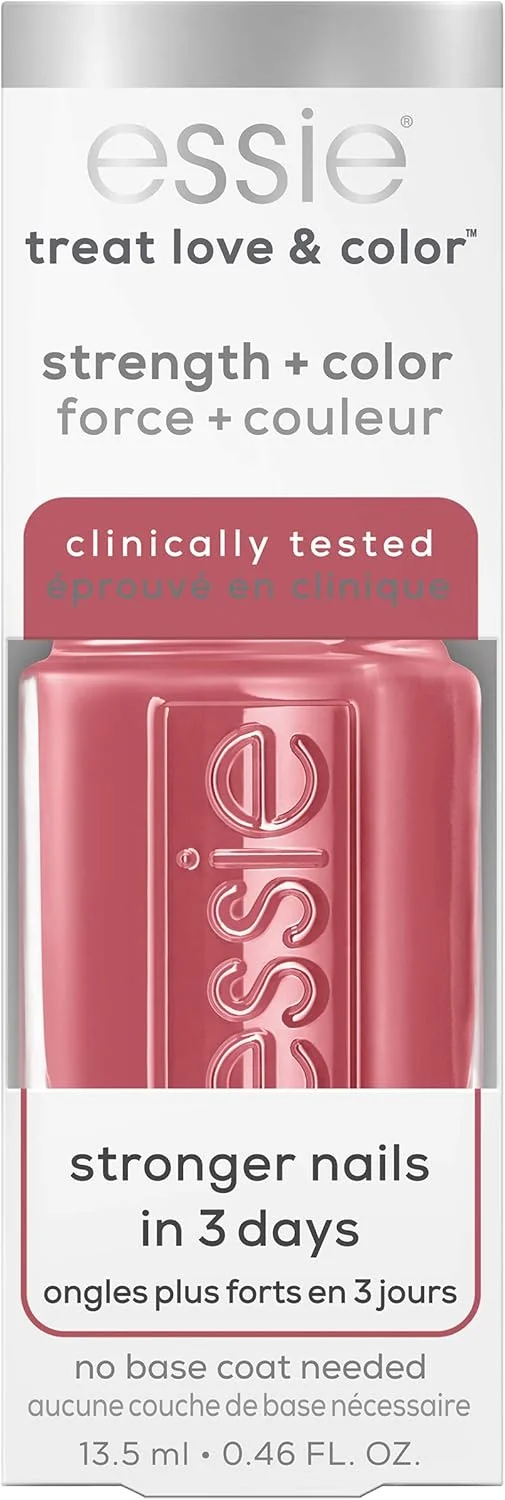 لاک ناخن تقویت کننده و رنگی Essie Treat, Love and Color، Berry Blast، توت فرنگی خالص، 13.5 میلی لیتر