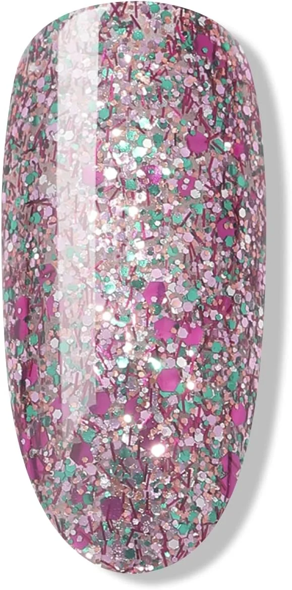 لاک ژل بلوسکی، درخت کریسمس، لاک ژل چند اکلیلی، 10 میلی لیتر، صورتی، بنفش، سبز نقره ای، نیاز به خشک شدن زیر لامپ UV LED