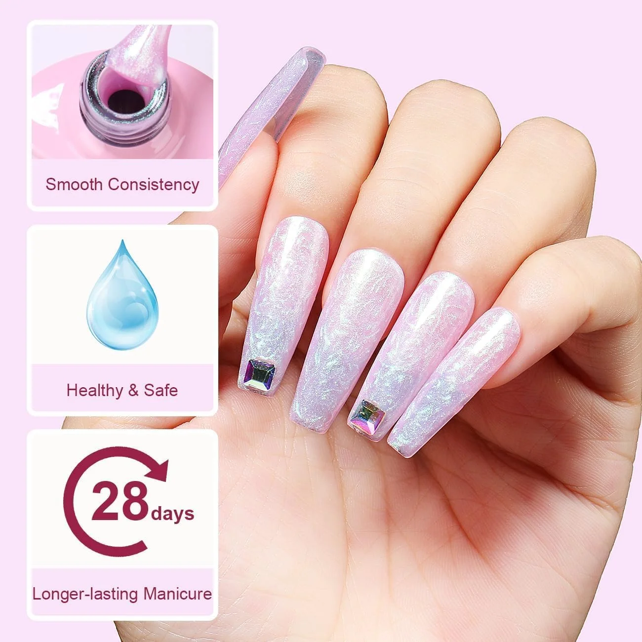 لاک ژل ناخن صدفی AIMEILI، لاک ژل براق و درخشان پلاریزه UV LED، لاک طراحی ناخن، هدیه مانیکور - (169) 10 میلی لیتر