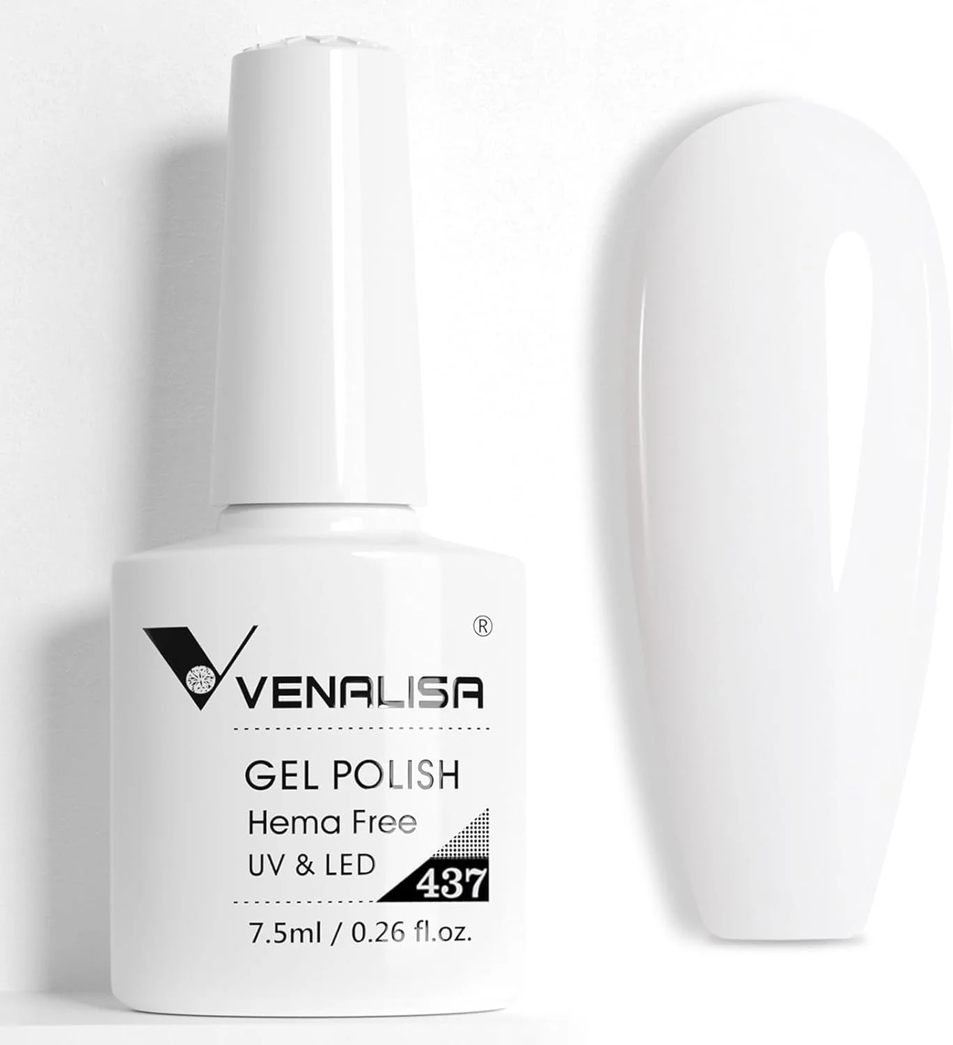 لاک ژل ناخن ونالیزا، 1 عدد، رنگ سفید، ماندگاری طولانی، خشک شدن با UV LED، مناسب برای مانیکور سالنی و استفاده شخصی