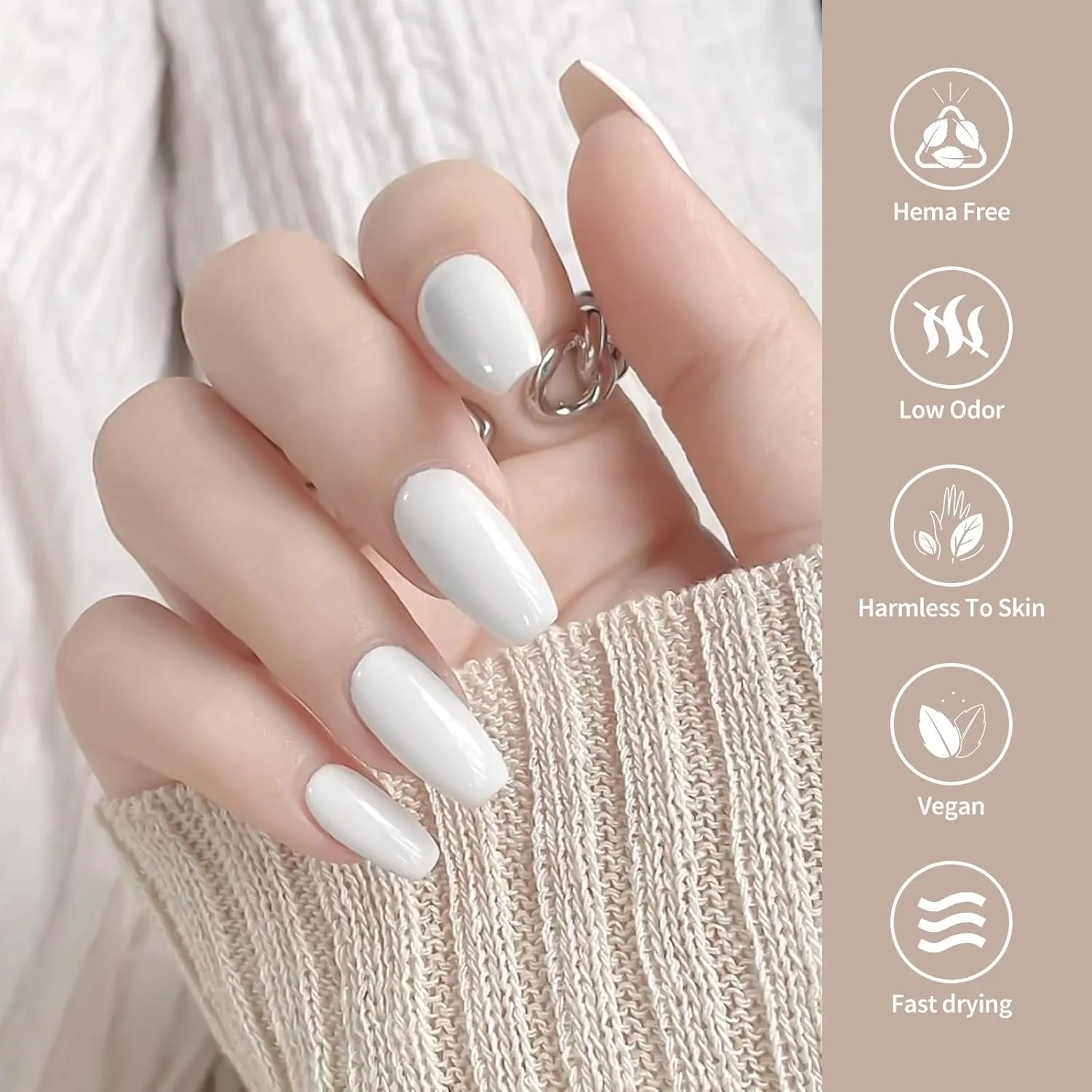 لاک ژل ناخن ونالیزا، 1 عدد، رنگ سفید، ماندگاری طولانی، خشک شدن با UV LED، مناسب برای مانیکور سالنی و استفاده شخصی