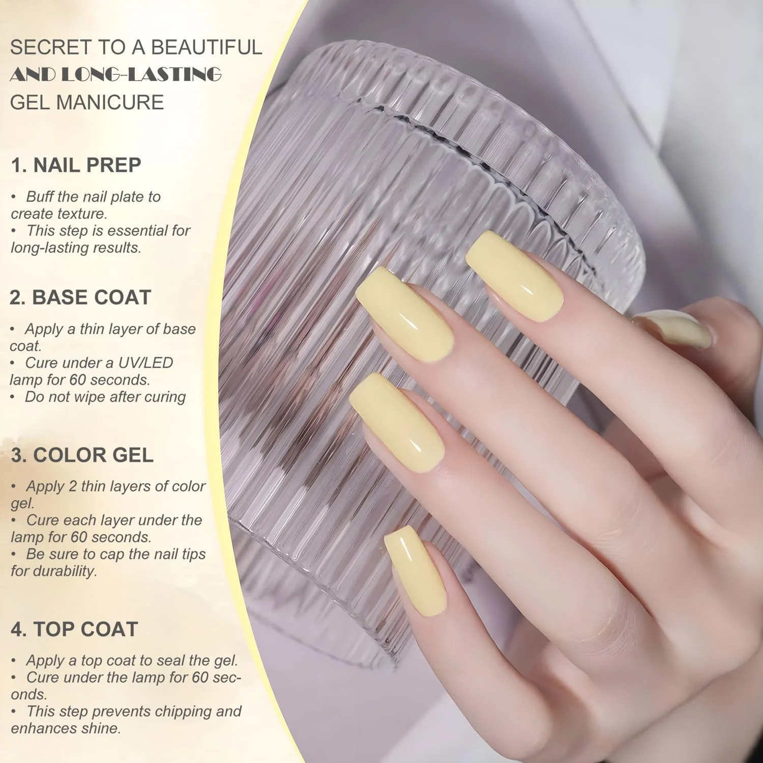 لاک ژل ناخن نیمه دائمی ویشاین زرد ۱۶ میلی لیتری، مناسب طراحی ناخن و مانیکور خانگی، رنگ زرد ملایم L328