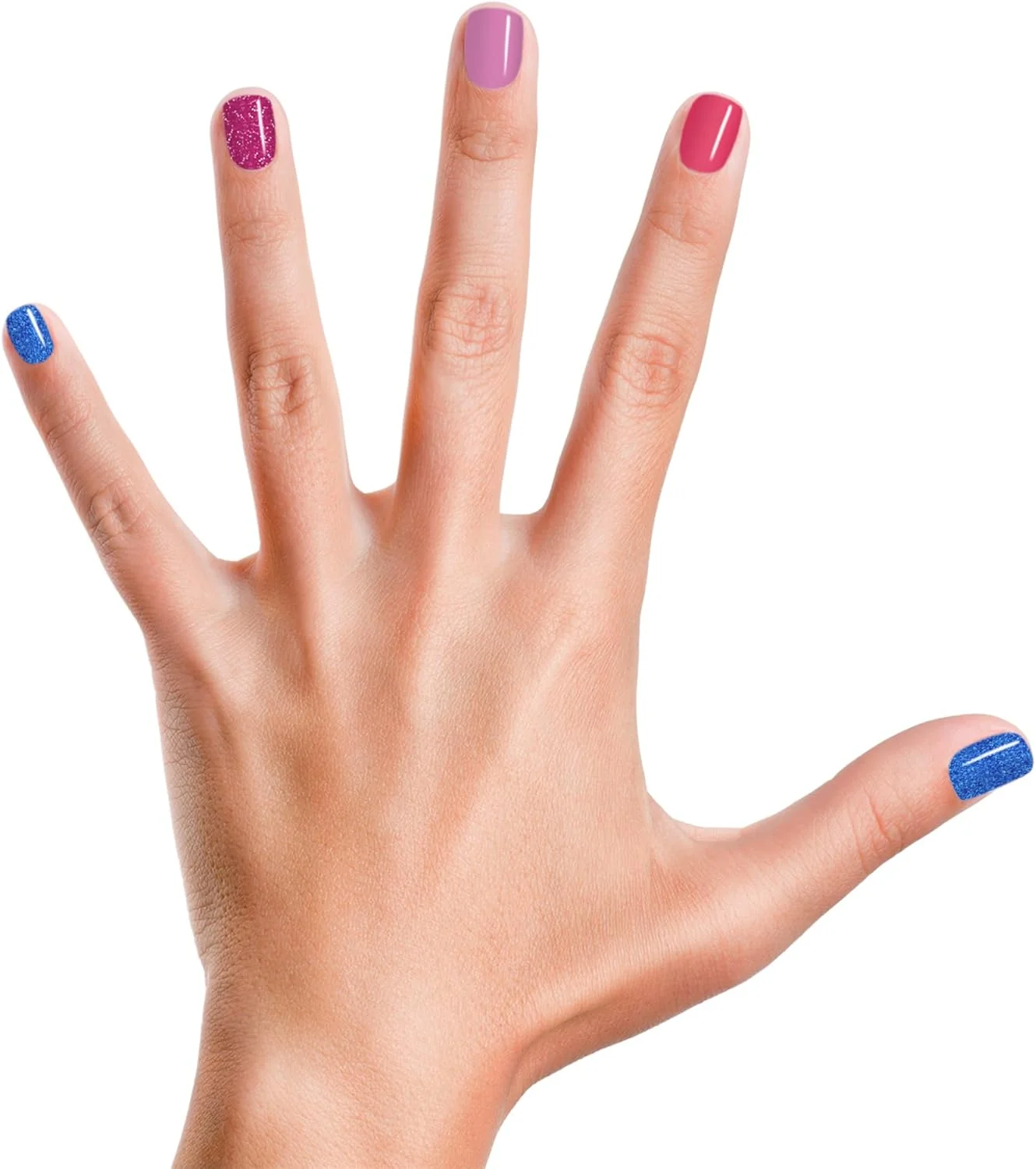 لاک ناخن دخترانه پیگی پینت | 100% غیر سمی | ایمن، بدون تست حیوانی، وگان و کم بو برای کودکان | مجموعه هدیه تاج های کوچک (4 لاک + طراحی ناخن)